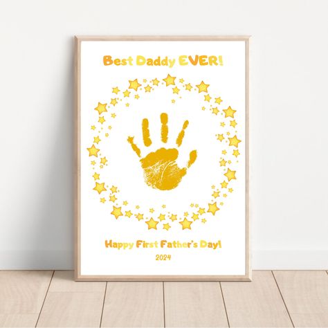 Printable First Father's Day Gift Handprint and Footprint Craft Keepsake for Dad from Baby Daddy Gift for New Dad Father's Day Printable Newborn Footprint Art, Gift For New Dad, Footprint Craft, Café Design, Father's Day Printable, First Fathers Day Gifts, Footprint Art, Baby Footprints, First Fathers Day