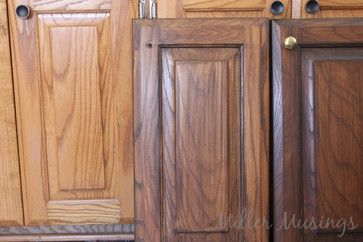 How to Gel Stain Cabinets - Bathroom - Other - by General Finishes Corporation Gel Staining Cabinets, Dark Oak Cabinets, Gel Stains, Honey Oak Cabinets, Java Gel, Painting Oak Cabinets, Update Cabinets, Staining Cabinets, Oak Kitchen Cabinets