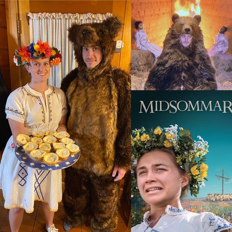 Midsommar Bear Costume, Midsommar Cosplay, Midsommar Halloween Costume, Midsommar Halloween, Midsommar Costume, Horror Movie Halloween Costumes, Monster Mash Party, Horror Movie Costumes, Couple Halloween Costume