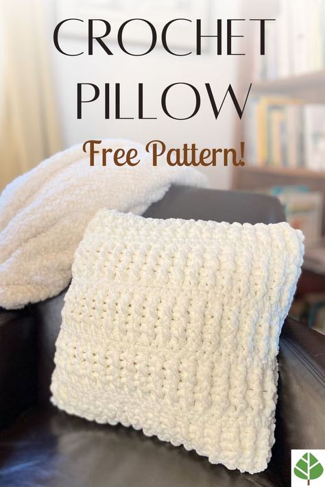 Free Crochet Pillow Pattern Chunky Yarn Crochet Pattern, Throw Pillow Cover Pattern, Pillow Cover Crochet Pattern, Chunky Yarn Crochet, Crochet Pillow Patterns Free, Crochet Cushion Pattern, Crochet Throw Pattern, Cushion Cover Pattern, Throw Pillow Pattern