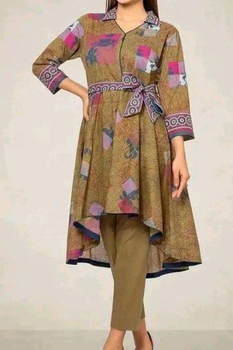 Beautiful short frock Pakistani Dresses Casual Summer, Latest Frock Designs For Women, Simple Pakistani Dresses Casual, Summer Frock Designs, Frock Designs For Women, Dress Design Pakistani, Lawn Dress Design, Short Frocks, Simple Frock Design