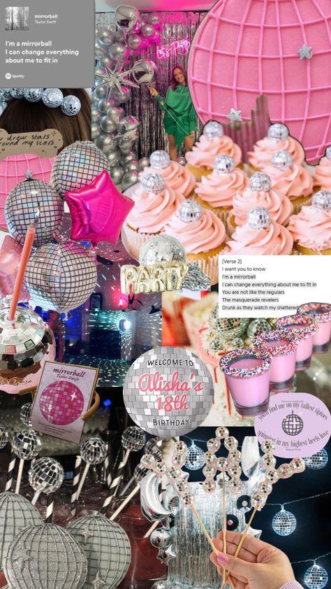 Disco Ball Pool Party, Pink Disco Ball Birthday Party, Disco Pool Party Ideas, 21 Disco Party, Preppy Disco Party, Mirrorball Birthday Party, Pink Disco Birthday Party, Disco Ball Theme Party, Mirrorball Party