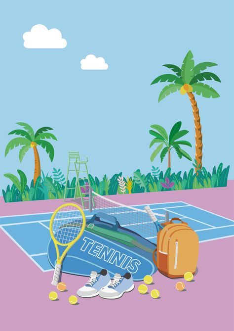 Tennis Drawing, Tennis Wallpaper, Tennis Camp, Tennis Pictures, Tennis Posters, Tennis Art, Tennis Aesthetic, Tennis Party, Tennis Life