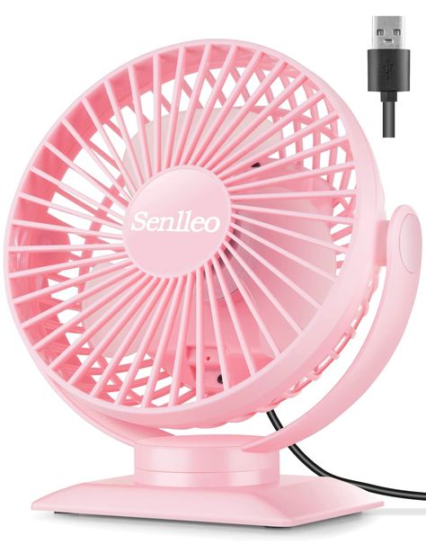 PRICES MAY VARY. 【6 inch Rechargeable Desk Fan】Senlleo 5000mah rechargeable fan can work about max 30 hours after being fully charged, and it is durable. You can use it without barriers according to different usage conditions, which is very convenient. It also can as portable backup power for your phone, or laptop charged. 【720°Rotation & Removable Fan Cover】This Battery operated fan can be placed anywhere you want, The portable fan has a nimble head that can rotate 360°degrees vertically and ho Small Fans For Bedroom, Battery Fan, Bedroom Fan, Pink Fan, College Checklist, Amazon Items, School Prep, Rechargeable Fan, Room Items