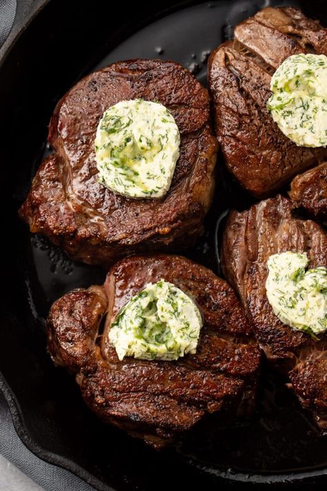 The Best Filet Mignon Ever, with Garlic-Herb Compound Butter - 40 Aprons Grilled Fillet Mignon, Filet Mignon Dinner Ideas Sides, Best Filet Mignon Recipe, Best Filet Mignon, Herb Compound Butter, 40 Aprons, Filet Mignon Recipes