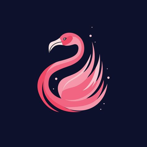 Flamingo abstract vector icon. Illustration of tropical bird. Flamingo Icon, Flamingo Flying, Abstract Flamingo, Fire Ideas, Rs Logo, Flamingo Vector, Flamingo Illustration, Vector Icons Illustration, Tropical Bird