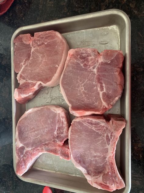 Iowa Chops Recipe Oven, Iowa Pork Chop Recipes, Iowa Chops Recipe, Thick Cut Pork Chops, I Grill, Mushroom Risotto, Grilling Season, Pork Chop Recipes, Chopped Garlic