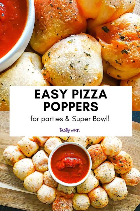 Super Bowl Pizza, Pizza Bites Appetizer, Pizza Poppers, Kid Friendly Appetizers, Mini Pizza Bites, Pizza Appetizers, Appetizers For Kids, Poppers Recipe, Pizza Snacks