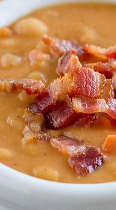 Bean And Bacon Soup, Homemade Beans, Bacon Soup, Savory Soups, Snacks Für Party, Soup And Sandwich, Easy Soups, Easy Soup Recipes, Homemade Soup