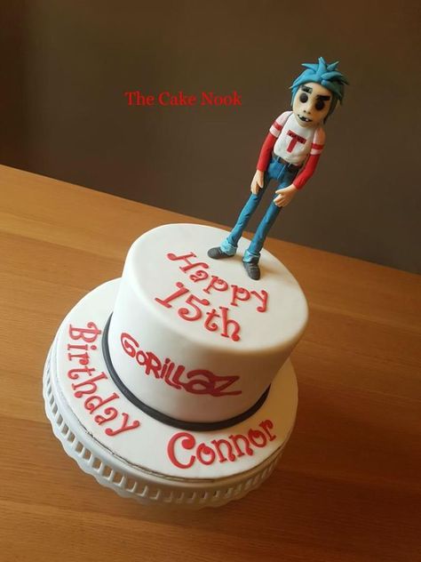 Gorillaz Cake by Zoe White Gorillaz Birthday Party, Gorillaz Birthday Cake, Gorillaz Band, Gorillaz Art, Dream Cake, 15th Birthday, Cake Cake, Gorillaz, 16th Birthday