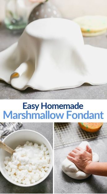 Homemade Fondant Recipe Marshmallows, Cake Recipes With Fondant, Fondant Recipe Small Batch, Diy Cake With Fondant, How To Make Homemade Fondant, Marshmallow Fondant Easy, Melting Frosting For Cake, Edible Fondant Recipe, Diy Marshmallow Fondant