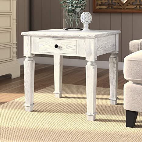 Haynie End Table with Storage, Generous Wooden Tabletop, Adult Assembly Required: Yes Tall End Tables, End Table With Storage, Storage Wood, End Table Sets, Wood End Tables, Turned Wood, Drawer Storage, Table With Storage, Safe Storage