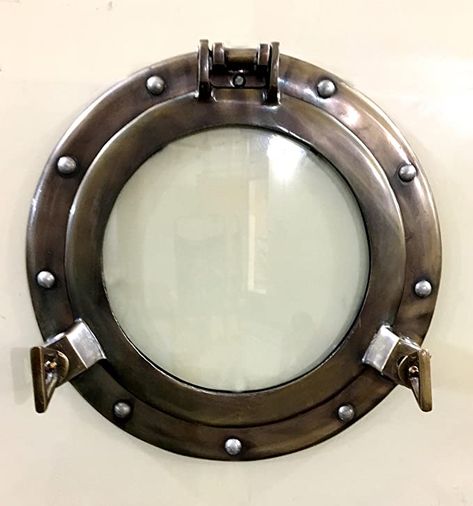 Amazon.com: Marine Nautical Store Antique Canal Boat Porthole-Window Round Boat Glass Eye Wall Decor: Home & Kitchen Canal Boat, Brass Porthole, Plain Frames, Porthole Mirror, Glass Wall Decor, Nautical Theme Decor, Porthole Window, Brass Ship, Nautical Bathrooms