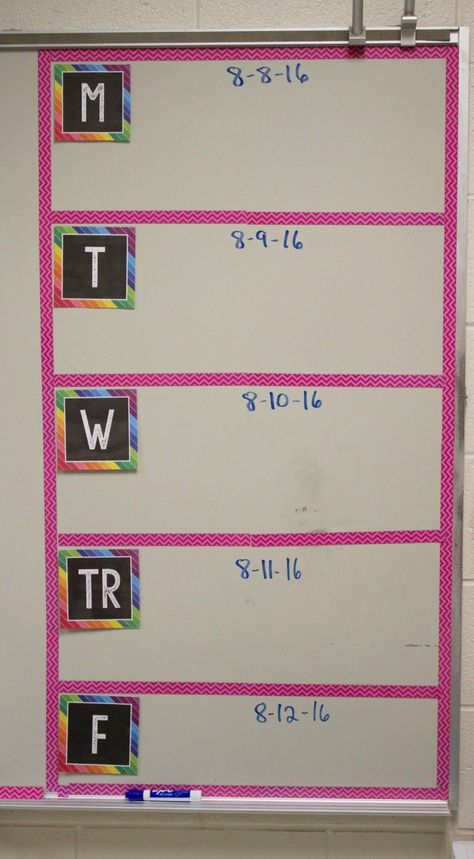 Organizational Tips and Tricks for Your Classroom - Ashleigh's Education Journey Classroom Whiteboard Organization, Classroom Whiteboard, Calendar Math, Elementary Learning, Middle School Writing, Classroom Board, Station Activities, Character Types, Calendar Organization