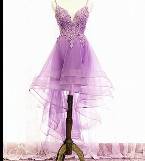 Prom Dresses Light Purple, Dresses Light Purple, Homecoming Dresses High Low, Prom 2022, Lace Prom Dresses, Purple Prom, 11th Grade, Dance Ideas, High Low Prom Dresses