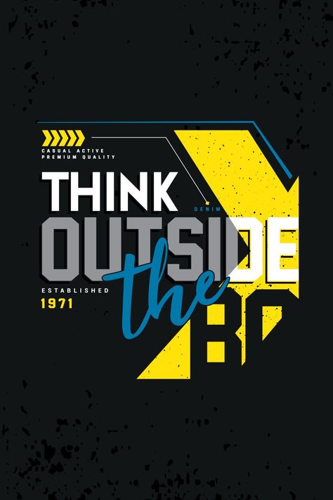 Think outside the box typography design for t-shirts, wallpaper, posters, etc3
#typography #design #tshirt #tshirtdesign #tshirtprinting #graphicsdesign #behance #moderndesign #merchandise #predesigned #products #tshirt #fashion #tshirtdesign 
#wallpaper #posters #postcard #iphonewallpapers #iphone

https://www.fiverr.com/share/PQyQlo Urban Tshirt Design, Box Typography, Typography Tshirt Design, Typography Shirt Design, Photoshop Tutorial Graphics, T Shirt Label, Vector Graphics Illustrations, Typography Tees, Typography T Shirt Design