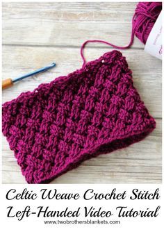 Left Handed Crochet Stitches, Celtic Weave Crochet, Left Handed Crochet, Blankets Crochet, Celtic Weave, Easy Knitting Projects, Stitch Tutorial, Crochet Vintage, Tutorial Crochet