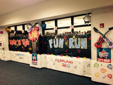 Boon Elementary Rock 'N Town Live Boosterthon Fun Run 2015 School Fair, Art Bulletin Boards, Fun Run, Art Organization, Rock N, Rock N Roll, Rock And Roll, Kindergarten, Running