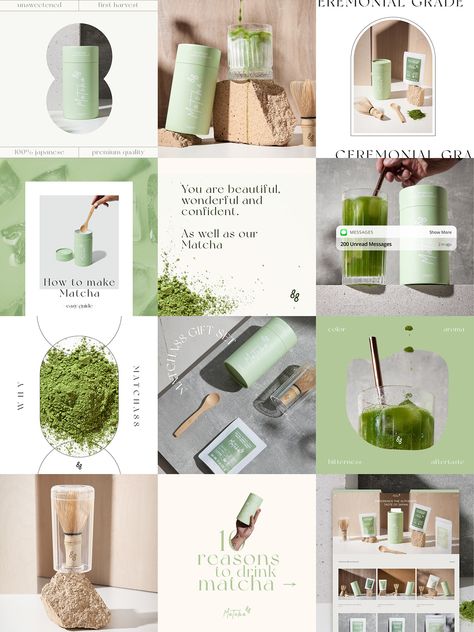 Matcha88 (Japan) | Behance Matcha Shop, Insta Design, Brand Colors Inspiration, How To Make Matcha, Catalogue Layout, Best Matcha, Social Media Branding Design, Japanese Matcha, Instagram Grid