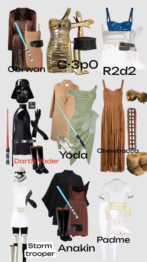 Disfraz Star Wars, Star Wars Halloween Costumes, Horror Halloween Costumes, Cute Group Halloween Costumes, Classy Halloween Costumes, Trio Halloween Costumes, Hot Halloween Outfits, Halloween Coustumes, Star Wars Halloween