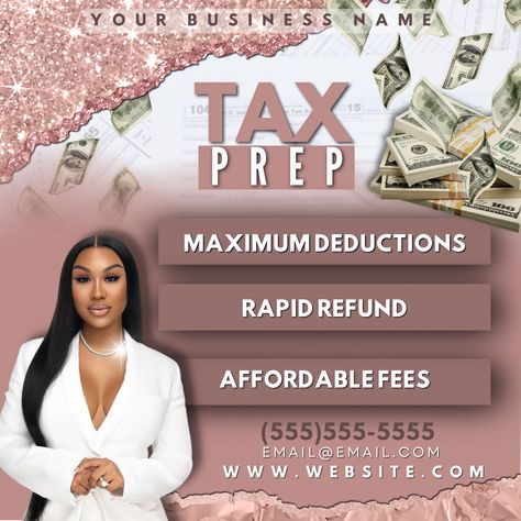 Tax Season 2024, Tax Professional Photoshoot, Tax Preparer Photoshoot, Tax Preparer Business Flyers, Tax Preparer Business, Tax Flyer, Prep Checklist, Tax Business, Tax Preparer