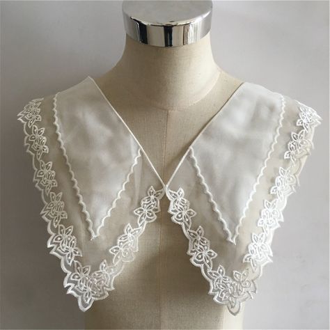 Robe Diy, Diy Tulle, Sewing Collars, Fake Collar, Necklace Collar, Lace Necklace, Detachable Collar, Collar Pattern, Collar Designs