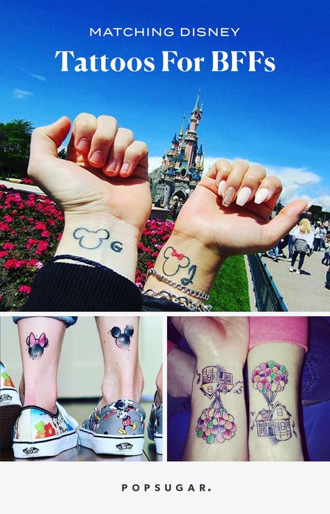 Disney Tattoos For Best Friends, Simple Disney Tattoos, Tattoos For Friends, Disney Sister Tattoos, Matching Disney Tattoos, Disney Couple Tattoos, Disney Tattoos Quotes, Tattoos Disney, Disney Tattoos Small