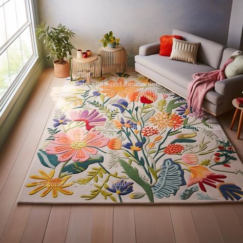 Amazon.com: Restoration and Renovation Handmade Wool Floral Area Rug for Living Room | Elegant Flower Garden Design, Soft, Thick and Durable | Bedroom, Dining Room & Home Decor Carpet (5' x 8', Floral B) : Home & Kitchen Indian Home Decor Living Room, Living Room Elegant, Floral Area Rug, Area Rug For Living Room, Flower Garden Design, Floral Area Rugs, Rug For Living Room, Indian Home, Indian Home Decor