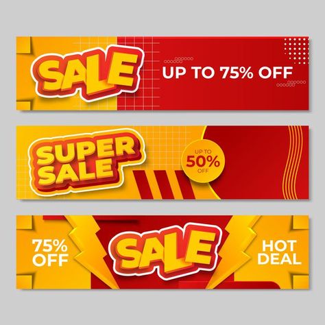 Set of sale banners design. vector illus... | Free Vector #Freepik #freevector #banner #brochure #flyer #frame Sales Banner Design Ideas, Banner App Design, Sale Banner Design Ideas, Discount Banner Design, Banner Website Design, Offers Banner, Business Banner Design, Sale Poster Design, Sale Banner Design