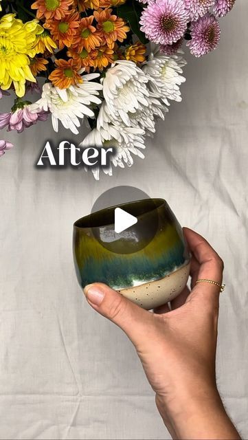 Jini | creative daydreamer on Instagram: "Ad - I worked with @amacobrent glazes for the very first time, and I’m sooo in love with the result! 😃😍🥳   What do you think? 😏🥰🫶🏼  By the way, with my code „Jini-2024,“ you can still get a discount at @keramikbedarf_andrea.wolbring if you place an order over €50. 🥰🤗🫶🏼  Here’s how I glazed the mug:  👉🏼 First, I applied three layers of PC-42 Seaweed to the entire inside surface and a strip along the top outer edge of the mug.  👉🏼 Let each layer dry before applying the next, and make sure to brush the next layer in the opposite direction to the first to ensure no brushstrokes are visible after firing… 😏🥰🤗  👉🏼 Then, I applied three layers of PC-10 Snow on the outside, overlapping with the Seaweed.  👉🏼 Finally, I removed the paint Seaweed Glaze, Ceramic Glazes, Brush Strokes, Over 50, You Think, First Time, Glaze, Thinking Of You, The Outsiders