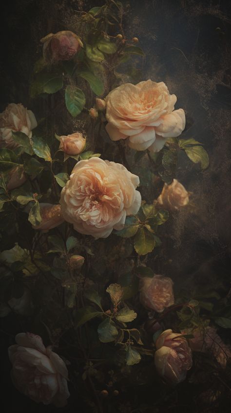 Aesthetic Wallpaper Android Vintage, Classical Art Flowers, Classic Art Flowers, Classic Background Aesthetic, Vintage Iphone Theme Ideas, Vintage Roses Aesthetic, Classic Wallpaper Iphone, Classic Aesthetic Wallpaper, Romantic Era Aesthetic