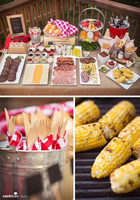 BBQ build-your-own bar Bbq Ideas Food, Soirée Bbq, Gourmet Burger Bar, Bbq Party Food, Burger Party, Roast Beef Sandwich, Backyard Bbq Party, Gourmet Burger, Sandwich Bar