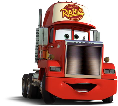 Mack is a character in Disney/Pixar's 2006 film Cars, its 2011 sequel, and its 2017 sequel. "Endless days on the road and sleepless nights criss-crossing the country... For some this life would quickly grow old. But not Mack. No sir. Mack knows how important his role is. He's driving Lightning McQueen, the world's fastest racecar. He's part of a team, and everybody knows there's no I in team, just like there's no I in Mack." Cars Disney Pixar, Tow Mater, Red Sox Nation, Cars Disney, Cars Party, Cars Birthday Parties, Mack Trucks, Cars 2, Art Disney