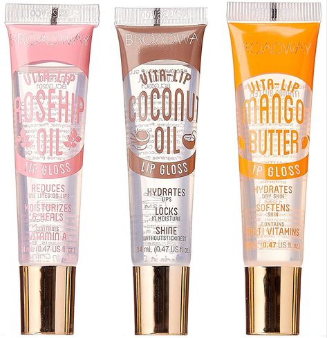 Broadway Lip Oil, Rosehip Oil Lip Gloss, Coconut Lip Oil, Coconut Lip Gloss, Coconut Oil Lip Gloss, Broadway Lipgloss, Coconut Oil For Lips, Realistic Wishlist, Mouth Care