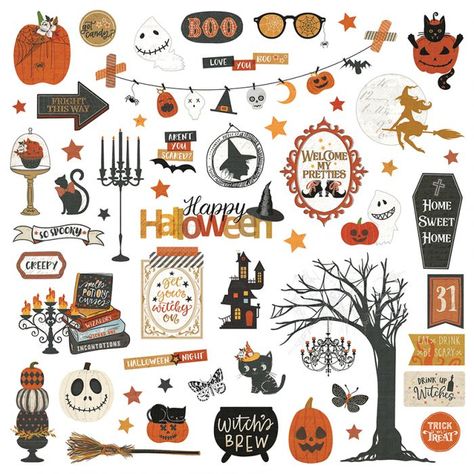 All Hallows Eve Element Stickers - Michelle Coleman - Photoplay Halloween Stickers Printable, Halloween Photo Frames, 귀여운 음식 그림, Harry Potter Disney, All Hallows Eve, Halloween Drinks, Halloween Photos, Halloween Stickers, Photo Booth Props