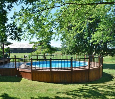 Semi Above Ground Pool, Above Ground Pool Fence, Decks Ideas, Decks Around Pools, Pool Deck Plans, Diving Boards, Best Above Ground Pool, Outdoor Pool Area, Pool Landscape Design