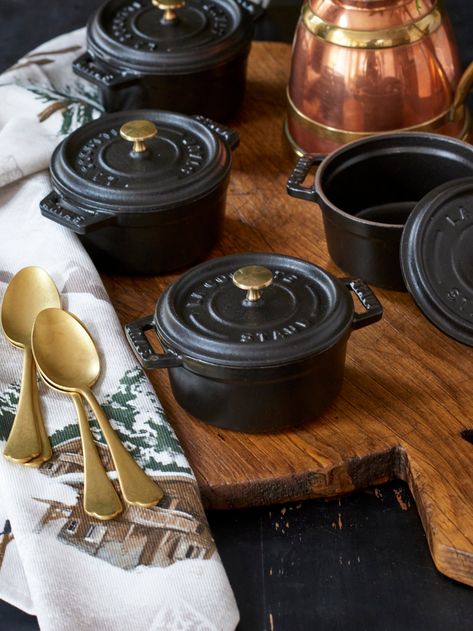 Staub Cast Iron, Cooking Pots Aesthetic, Cast Iron Aesthetic, Staub Dinnerware, Tiny Aesthetic, Food Esthetics, Mini Cast Iron, Cast Iron Oven, Staub Cookware