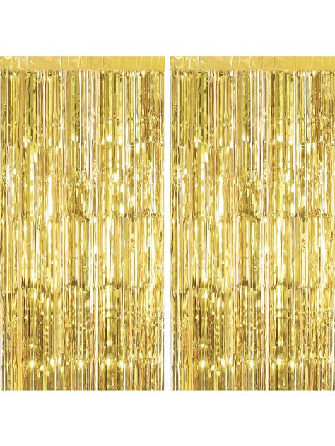 Gold  Collar  PC   Embellished   Event & Party Supplies Foil Fringe Curtain, Party Streamer, Black And Gold Party Decorations, Foil Curtain, Pinning Ceremony, Party Photo Backdrop, Party Backdrops, Photo Backdrop Wedding, Party Streamers