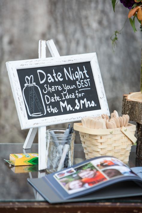 Date night jar with guest written ideas on popsicle sticks Date Night Popsicle Sticks Jars, Date Night Ideas Wedding Jar, Popsicle Stick Date Jar Ideas, Date Night Ideas Jar, Night Jar, Wedding Jars, Date Night Jar, Sign In Sheet, Dating Tips For Men