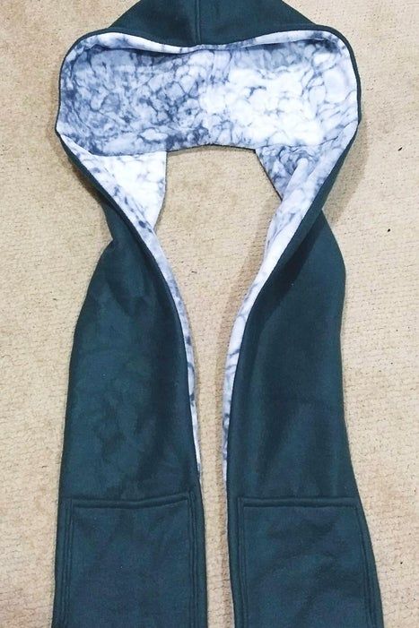 Fleece Hooded Scarf : 9 Steps (with Pictures) - Instructables Fleece Ideas, Fleece Hat Pattern, Fleece Sewing, Fleece Sewing Projects, Scarf Sewing, Scarf Sewing Pattern, Sewing Scarves, Hooded Scarf Pattern, Fleece Projects