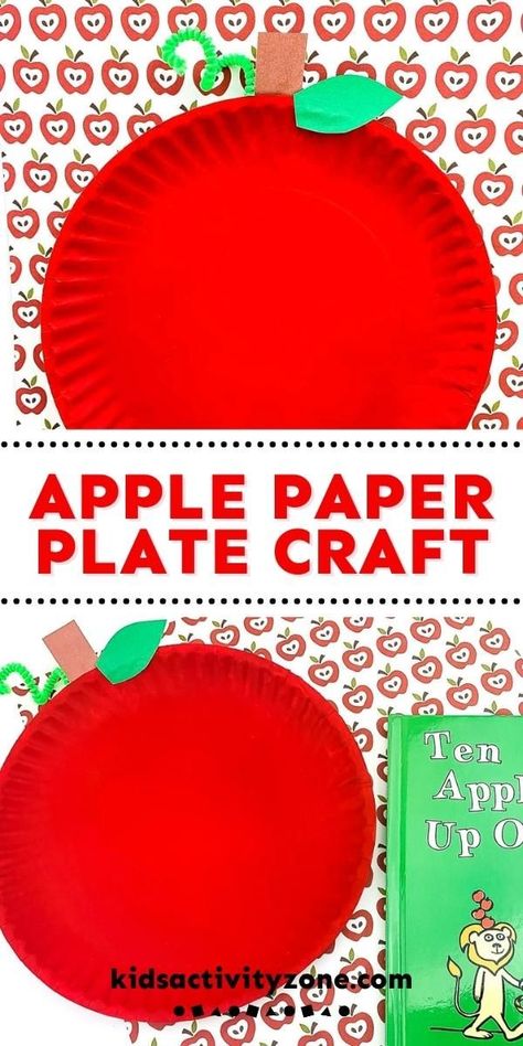 Turn a paper plate into a cute Apple with this easy kids craft idea for fall. It's the perfect fall craft for toddlers and preschoolers. Simply paint your plate red and decorate it with a steam and leaf. Color Activities For Toddlers, Apple Paper, Fun Activities For Preschoolers, Winter Crafts Preschool, Craft For Toddlers, Activity For Preschoolers, Paper Plate Craft, Red Crafts, Apple Activities