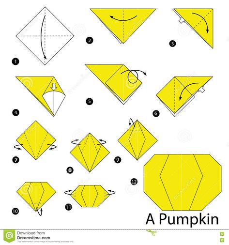 Origami Pumpkin, Gingerbread House Template, Halloween Origami, Nifty Crafts, Origami Step By Step, Crafts Origami, Fall Arts And Crafts, House Template, Origami Patterns