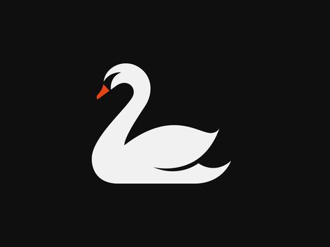 Swan logo by Mohammed Hamdi on Dribbble Swan Illustration Design, Black Swan Logo, Swan Logo Design, Farm Logo Inspiration, Black Swan Tattoo, Swan Illustration, Swan Drawing, Swan Tattoo, Animals Logo