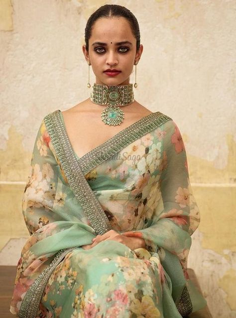 From Minimal Reds to Refreshing Teal, Best of Sabyasachi's New Collection | ShaadiSaga Sabyasachi Sarees, Indian Sari Dress, Saree Floral, Floral Saree, Organza Silk Saree, Saree Trends, Elegant Saree, Printed Saree, Stylish Sarees