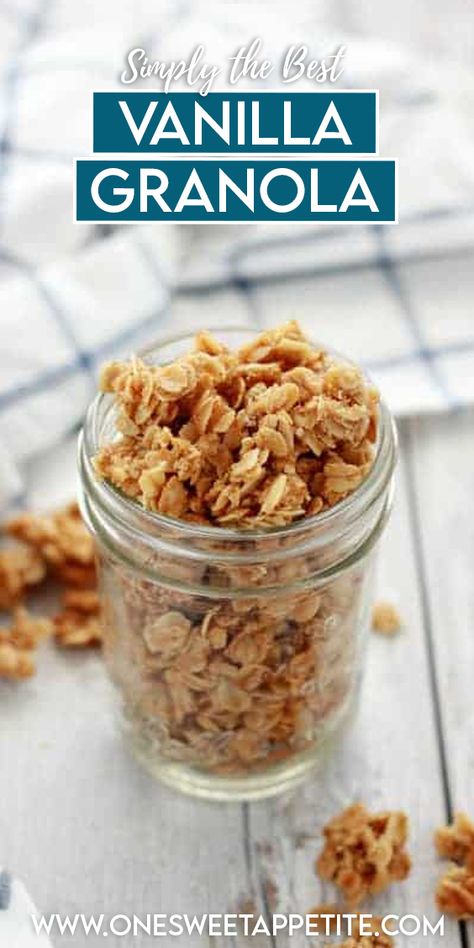 Granola Recipe Quick Oats, Vanilla Granola Recipe Healthy, Easy Granola Recipe 4 Ingredients, Vanilla Granola Recipe, Gluten Free Granola Recipe, Vanilla Granola, Easy Granola Recipe, Coconut Sorbet, Granola Recipe Healthy