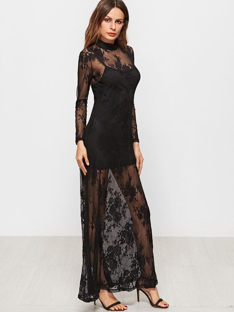 lace overlay dress and cami dress Clothes Encounters, Floral Lace Maxi Dress, Black Lace Maxi Dress, Halter Backless Dress, Embroidered Lace Dress, Lace Overlay Dress, Lace Dress Black, Black Lace Dress, Lace Maxi