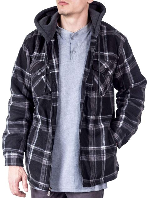 Mens Flannel Jacket, Flannel Hoodie, Shirt Jacket Men, Winter Shirts, Mens Flannel Shirt, Flannel Jacket, Mens Flannel, Jackets For Men, Men's Coats And Jackets