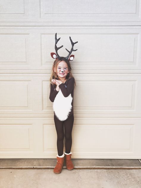 Little Girl Deer Costume Girl Deer Costume, Unicorn Halloween Costume, Reindeer Costume, Deer Costume, Baby Kostüm, Diy Kostüm, Costume For Kids, Christmas Costume, Celebrity Design