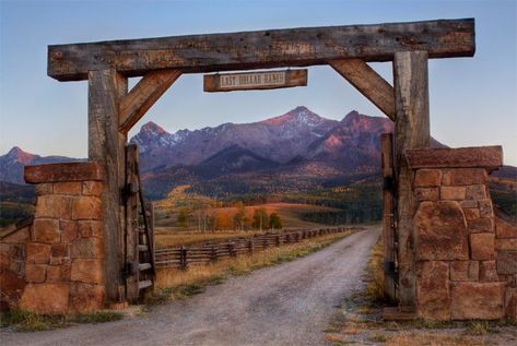 The Last Dollar Ranch | Pardon my absence from Flickr the la… | Flickr Log Gate, Farm Gates Entrance, Ranch Entrance Ideas, Ranch Entrance, Open Gates, Western House, Farm Entrance, Ranch Gates, Ranch Sign