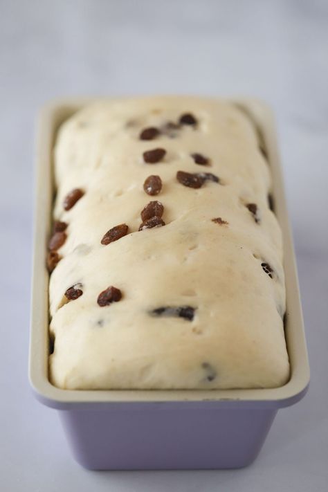 This easy homemade Cinnamon Raisin Bread recipe makes the most soft and fluffy loaves. They’re packed with raisins, rolled up with cinnamon sugar, and topped with melted butter. #thecarefreekitchen #bread #cinnamon #cinnamonraisin #breakfast #brunch #toast #homemadebread #yeast Amish Raisin Bread, Cinnamon Rasin Bread, Homemade Cinnamon Raisin Bread, Brunch Toast, Raisin Bread Recipe, Cinnamon Raisin Bread Recipe, Bread Cinnamon, Cinnamon Bread Recipe, Raisin Recipes